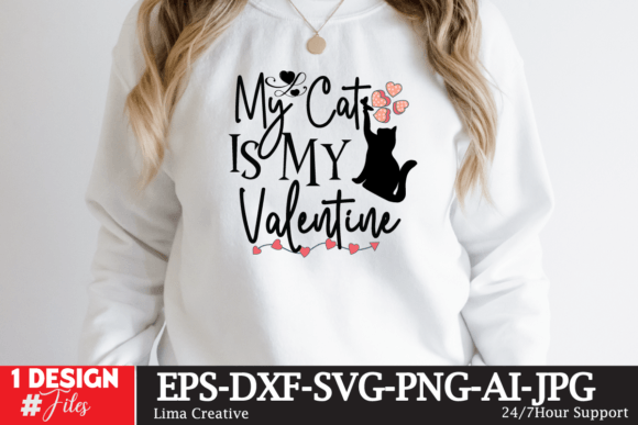 My Cat is My Valentine Graphics Freebies